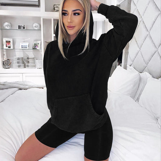 The Lux "Chillin" 2 pc hooded sweater shorts set
