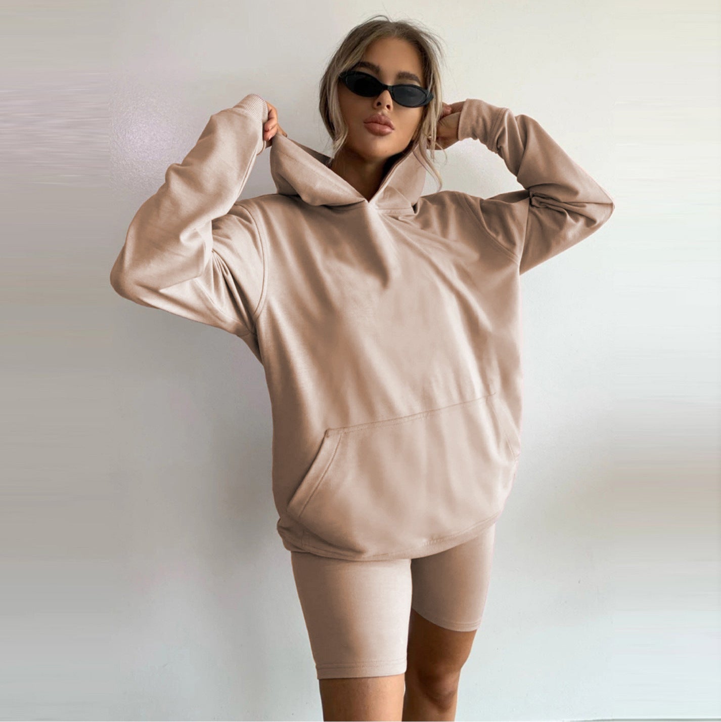 The Lux "Chillin" 2 pc hooded sweater shorts set